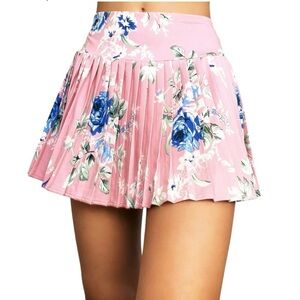 Laura Ashley Rosy Pink Floral Pleated Tennis Skort!